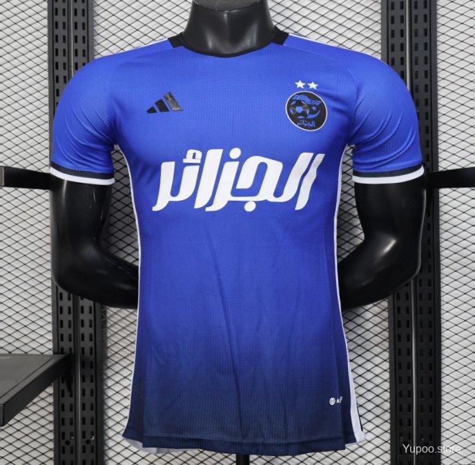 Player Version 2025 Algeria Blue with Arabic Sponsor Jersey