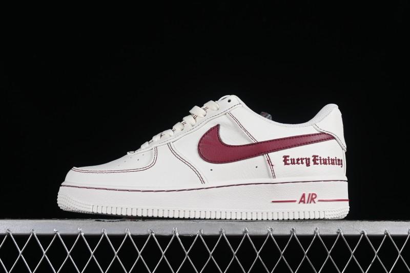 Nike Vlone x Air Force 1 '07 Low Collaboration Wine Red Casual Sneakers - AA5360-010