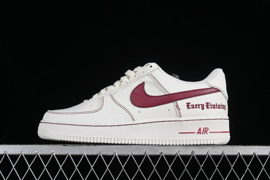 Nike Vlone x Air Force 1 '07 Low Collaboration Wine Red Casual Sneakers - AA5360-010