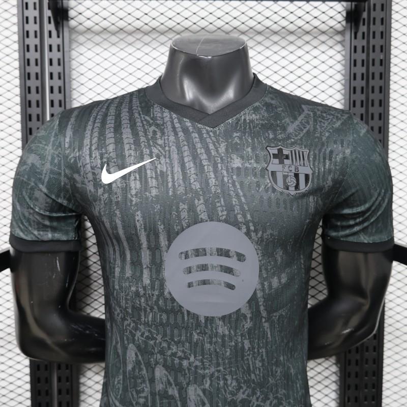 Player Version 26/27 FC Barcelona Dark Olive Green with Grunge Graffiti Third Jersey