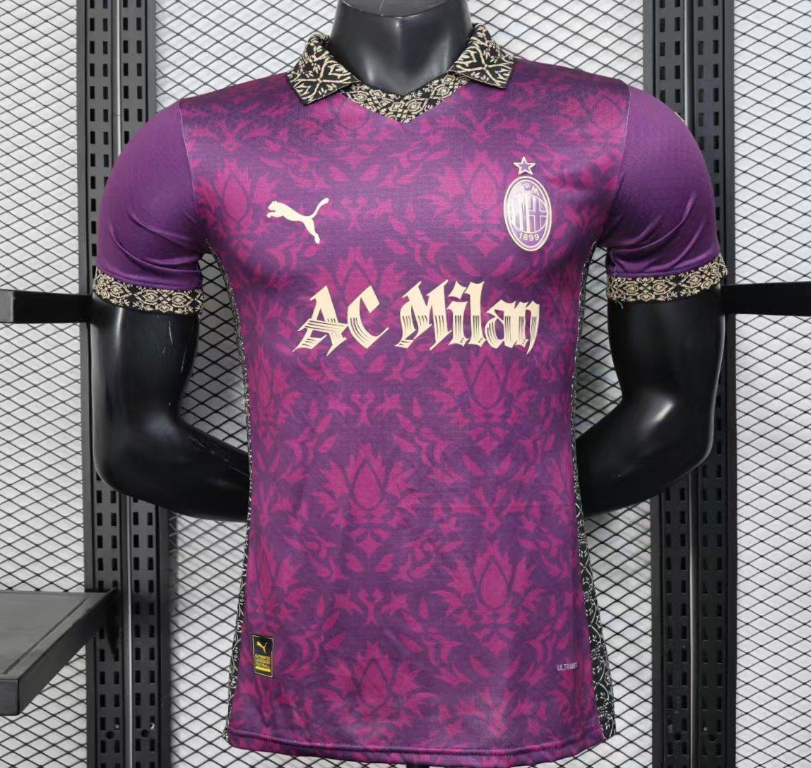 Player Version 25/26 AC Milan Redesigned Away Purple with Geometric Pattern Jersey