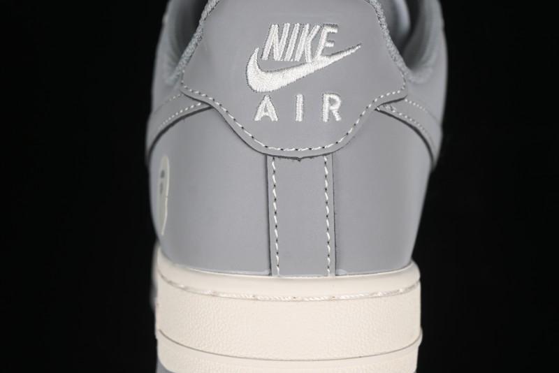 Nike Air Force 1 '07 Low Bape Collaboration - Off White Grey Low Top Casual Sneakers - BB6566-207