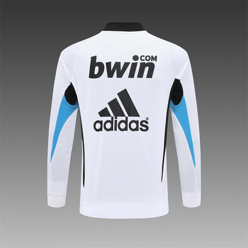Retro 08/09 Real Madrid White Half Zipper Jacket