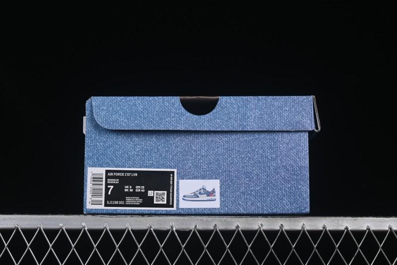 Nike Air Force 1 '07 Low Levi's Denim Patchwork Lace-Up Casual Sneakers - SJ1198-001