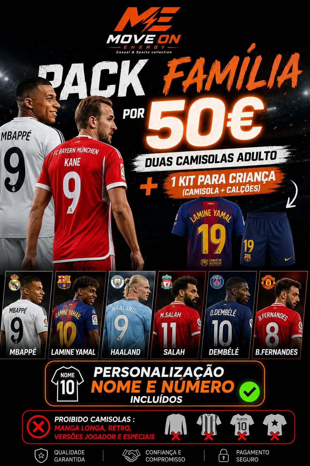2 CAMISOLAS + 1 KIT CRIANÇA = 50€ (Ler descrição)